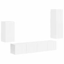 Tv-Meubelset Wandgemonteerd 3 Pcs Bewerkt Hout Hoogglans wit