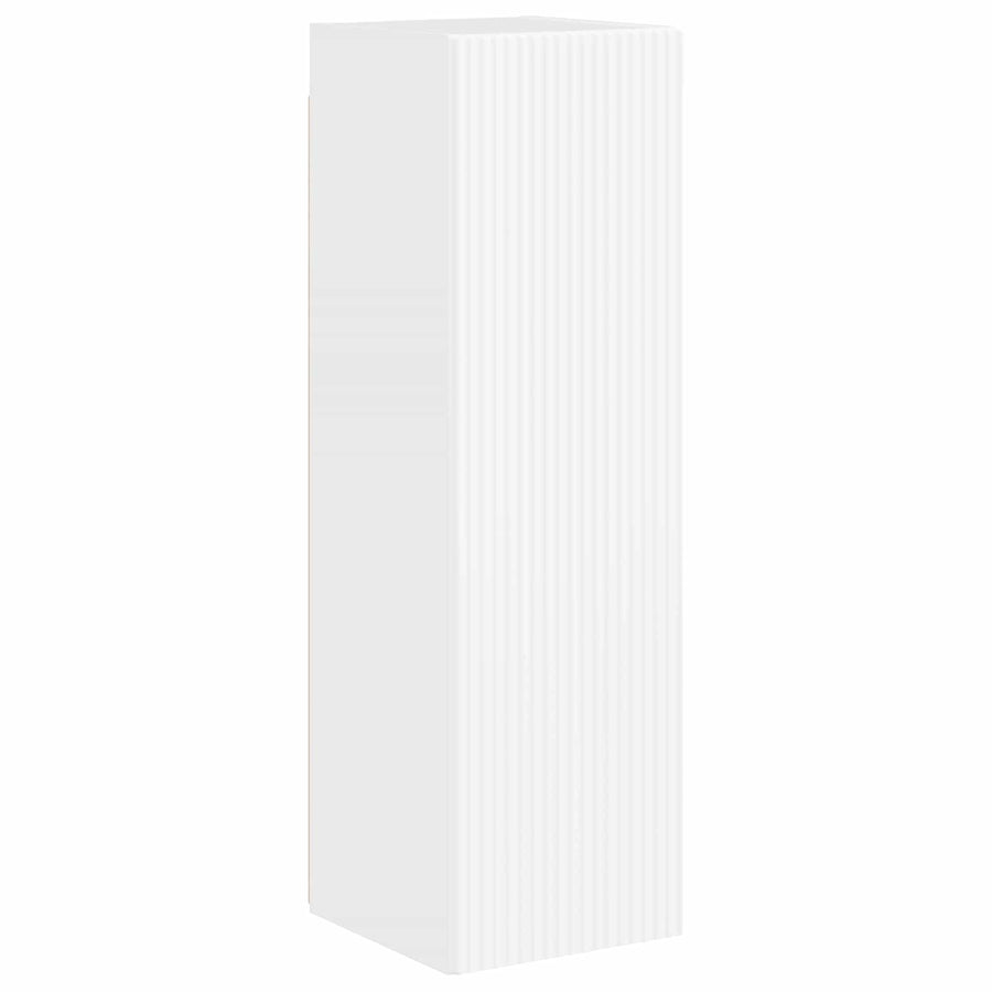 Tv-Meubelset Wandgemonteerd 3 Pcs Bewerkt Hout Hoogglans wit