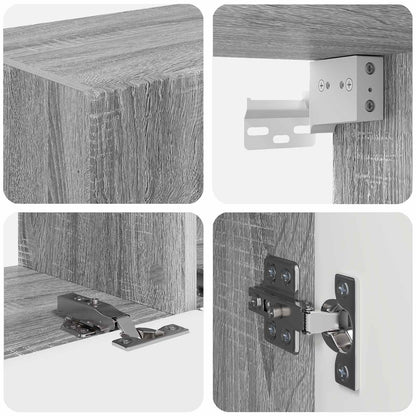 Tv-Meubelset Wandgemonteerd 3 Pcs Bewerkt Hout Grijs sonoma