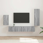 Tv-meubel wandmontage 3 delen grijs bewerkt hout