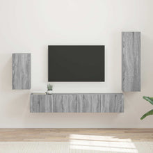 Tv-Meubelset Wandgemonteerd 3 Pcs Bewerkt Hout Grijs sonoma