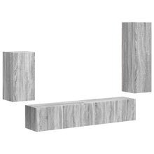 Tv-Meubelset Wandgemonteerd 3 Pcs Bewerkt Hout Grijs sonoma