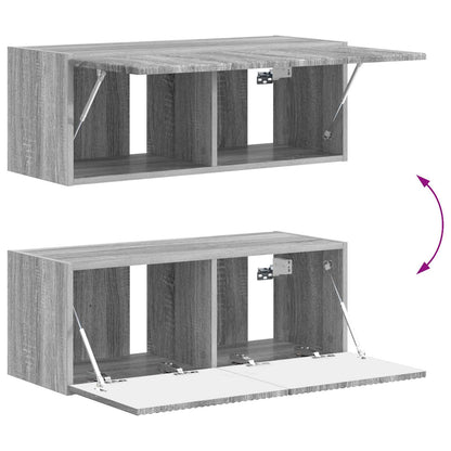 Tv-Meubelset Wandgemonteerd 3 Pcs Bewerkt Hout Grijs sonoma