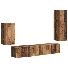 Tv-Meubelset Wandgemonteerd 3 Pcs Oudhout Bewerkt Hout Oud hout