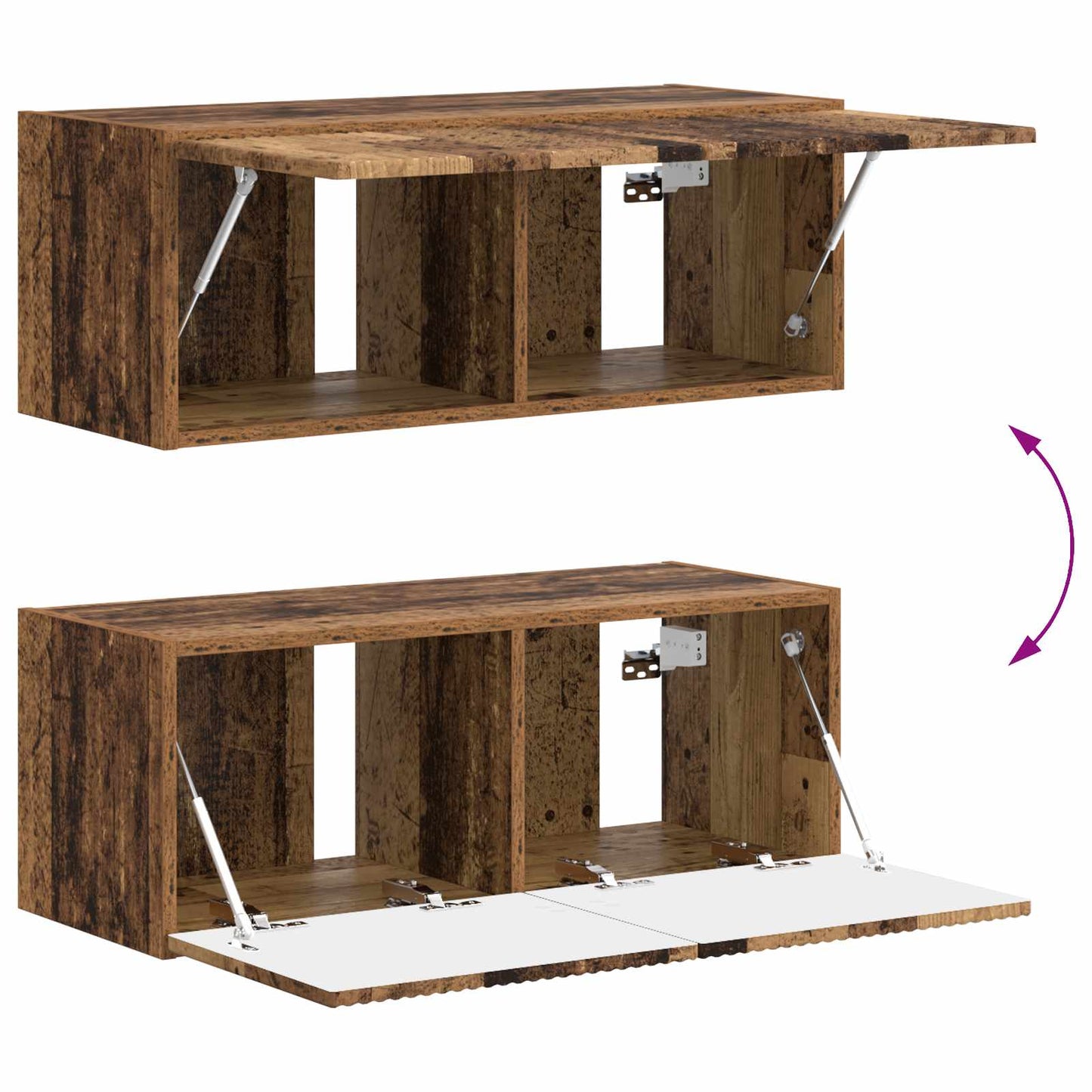 Tv-Meubelset Wandgemonteerd 3 Pcs Oudhout Bewerkt Hout Oud hout