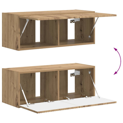 Tv-Meubelset Wandgemonteerd 3 Pcs Artisan Eiken Bewerkt Hout artisanaal eikenkleurig