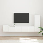 Tv-meubelset wandmontage 3 delen wit bewerkt hout