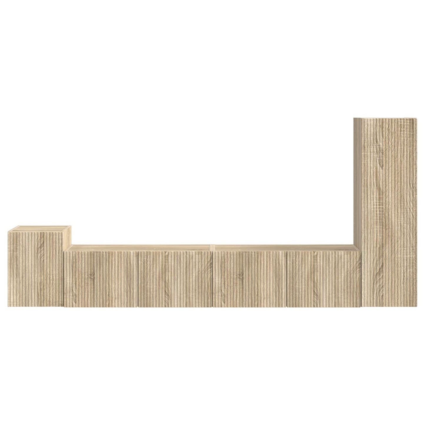 Tv-Meubelset Wandgemonteerd 3 Pcs Bewerkt Hout Sonoma eiken