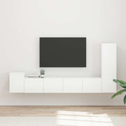 Tv-meubelset wandgemonteerd 3 delig hoogglans wit