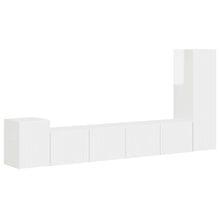 Tv-Meubelset Wandgemonteerd 3 Pcs Bewerkt Hout Hoogglans wit