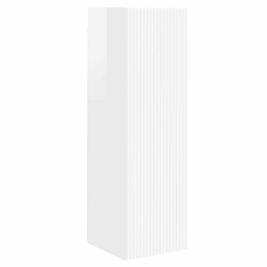 Tv-Meubelset Wandgemonteerd 3 Pcs Bewerkt Hout Hoogglans wit