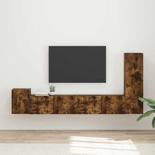 Tv-Meubelset Wandgemonteerd 3 Pcs Bewerkt Hout Gerookt eiken