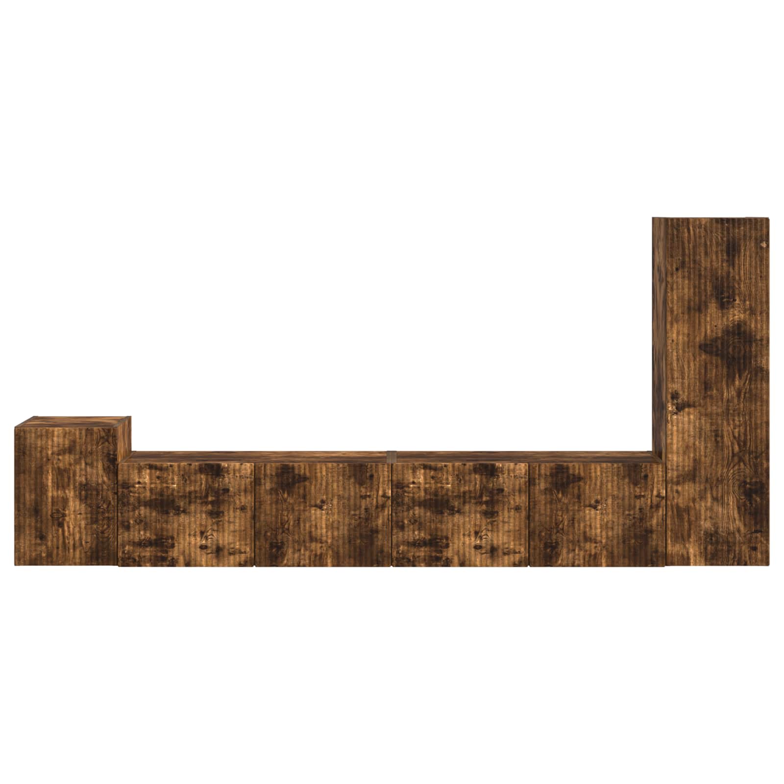 Tv-Meubelset Wandgemonteerd 3 Pcs Bewerkt Hout Gerookt eiken