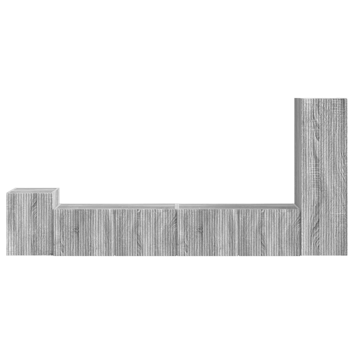 Tv-Meubelset Wandgemonteerd 3 Pcs Bewerkt Hout Grijs sonoma