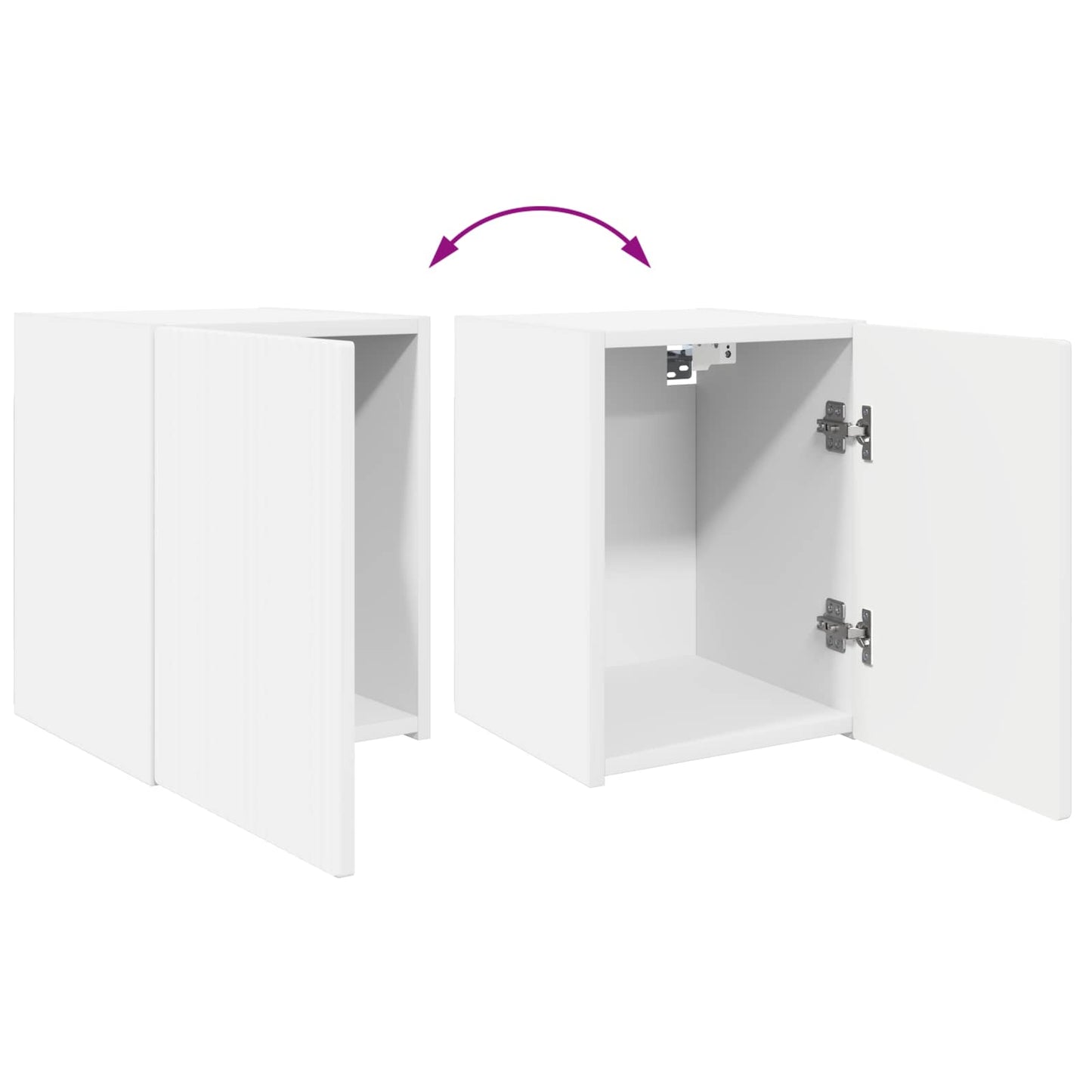 Tv-Meubelset Wandgemonteerd 4 Pcs Bewerkt Hout Wit