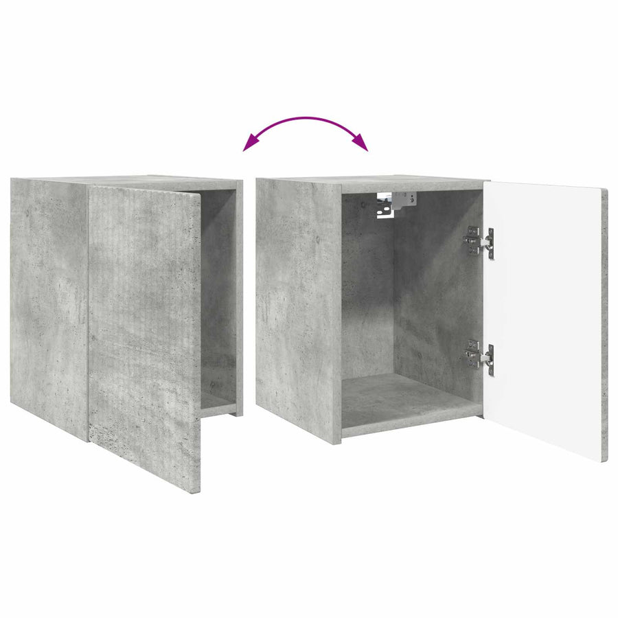 Tv-Meubelset Wandgemonteerd 4 Pcs Beton Grijs Bewerkt Hout Betongrijs