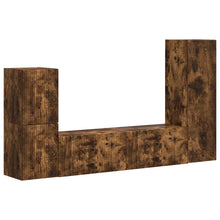 Tv-Meubelset Wandgemonteerd 4 Pcs Bewerkt Hout Gerookt eiken