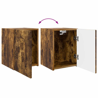 Tv-Meubelset Wandgemonteerd 4 Pcs Bewerkt Hout Gerookt eiken