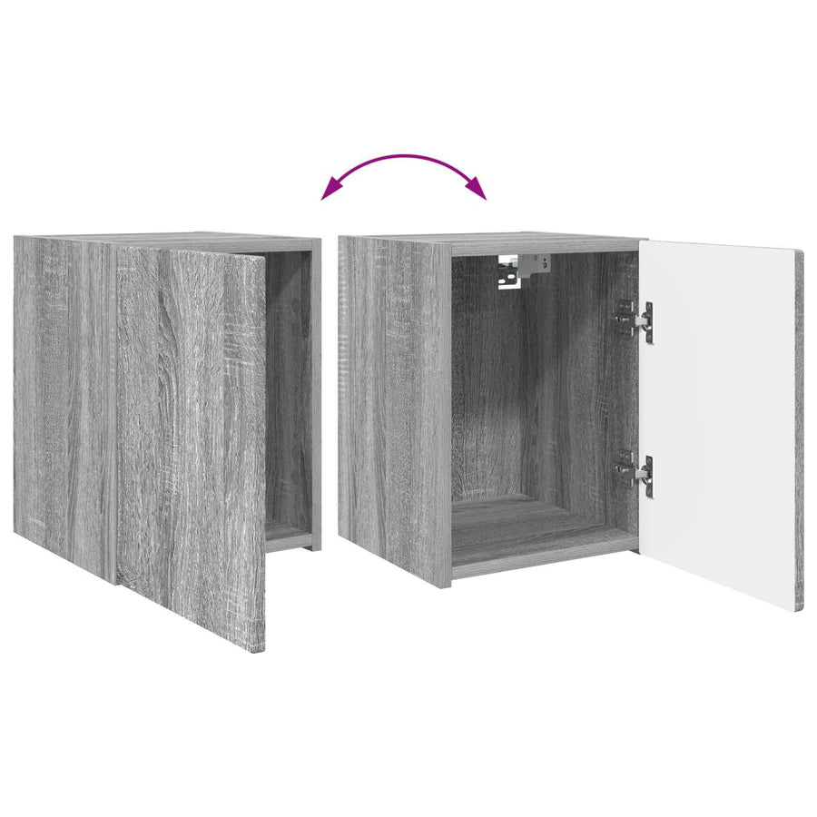 Tv-Meubelset Wandgemonteerd 4 Pcs Bewerkt Hout Grijs sonoma