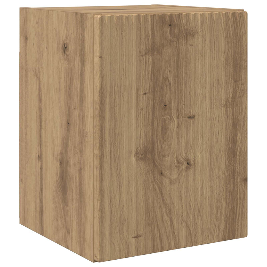 Tv-Meubelset Wandgemonteerd 4 Pcs Artisan Eiken Bewerkt Hout artisanaal eikenkleurig