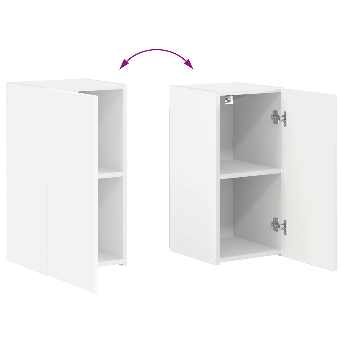 Tv-Meubelset Wandgemonteerd 4 Pcs Bewerkt Hout Wit