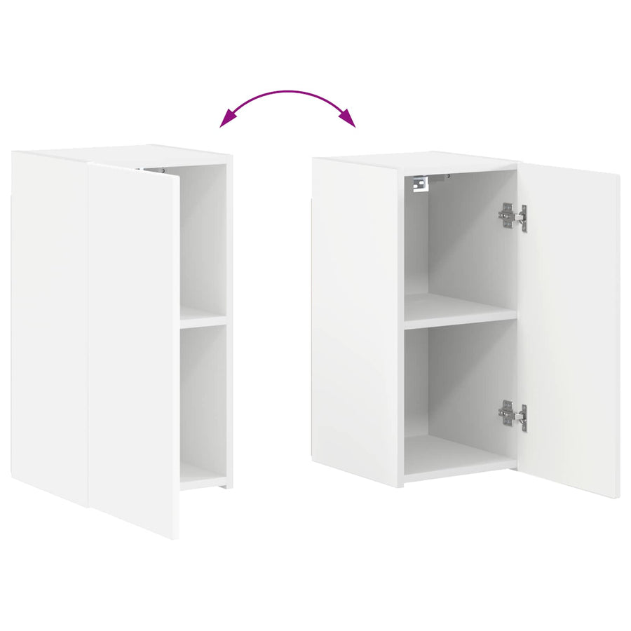 Tv-Meubelset Wandgemonteerd 4 Pcs Bewerkt Hout Wit