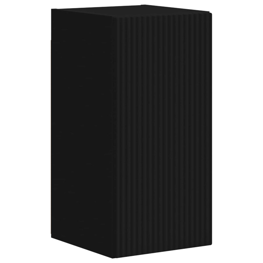 Tv-Meubelset Wandgemonteerd 4 Pcs Bewerkt Hout Zwart
