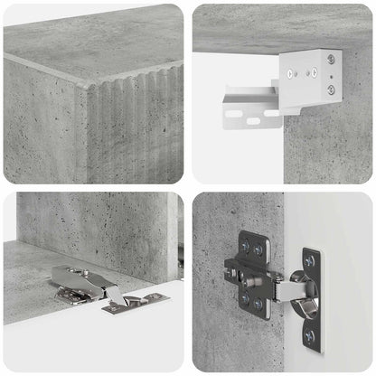 Tv-Meubelset Wandgemonteerd 4 Pcs Beton Grijs Bewerkt Hout Betongrijs