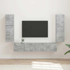 Tv-meubelset wandmontage 4 delen beton grijs