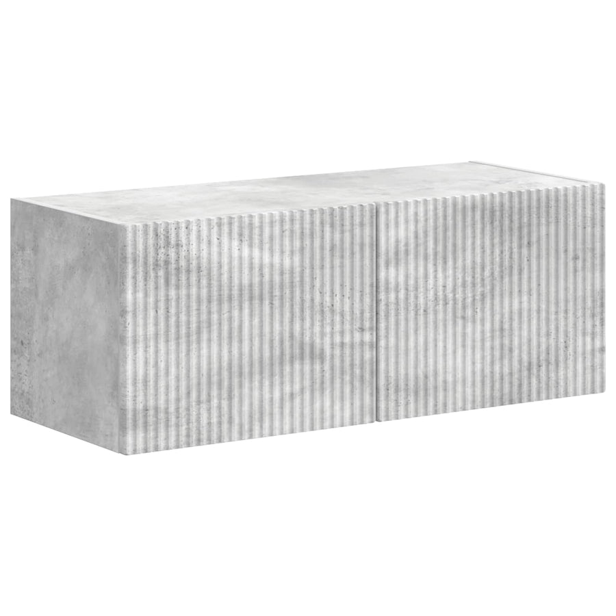 Tv-Meubelset Wandgemonteerd 4 Pcs Beton Grijs Bewerkt Hout Betongrijs