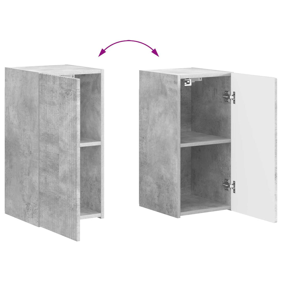 Tv-Meubelset Wandgemonteerd 4 Pcs Beton Grijs Bewerkt Hout Betongrijs