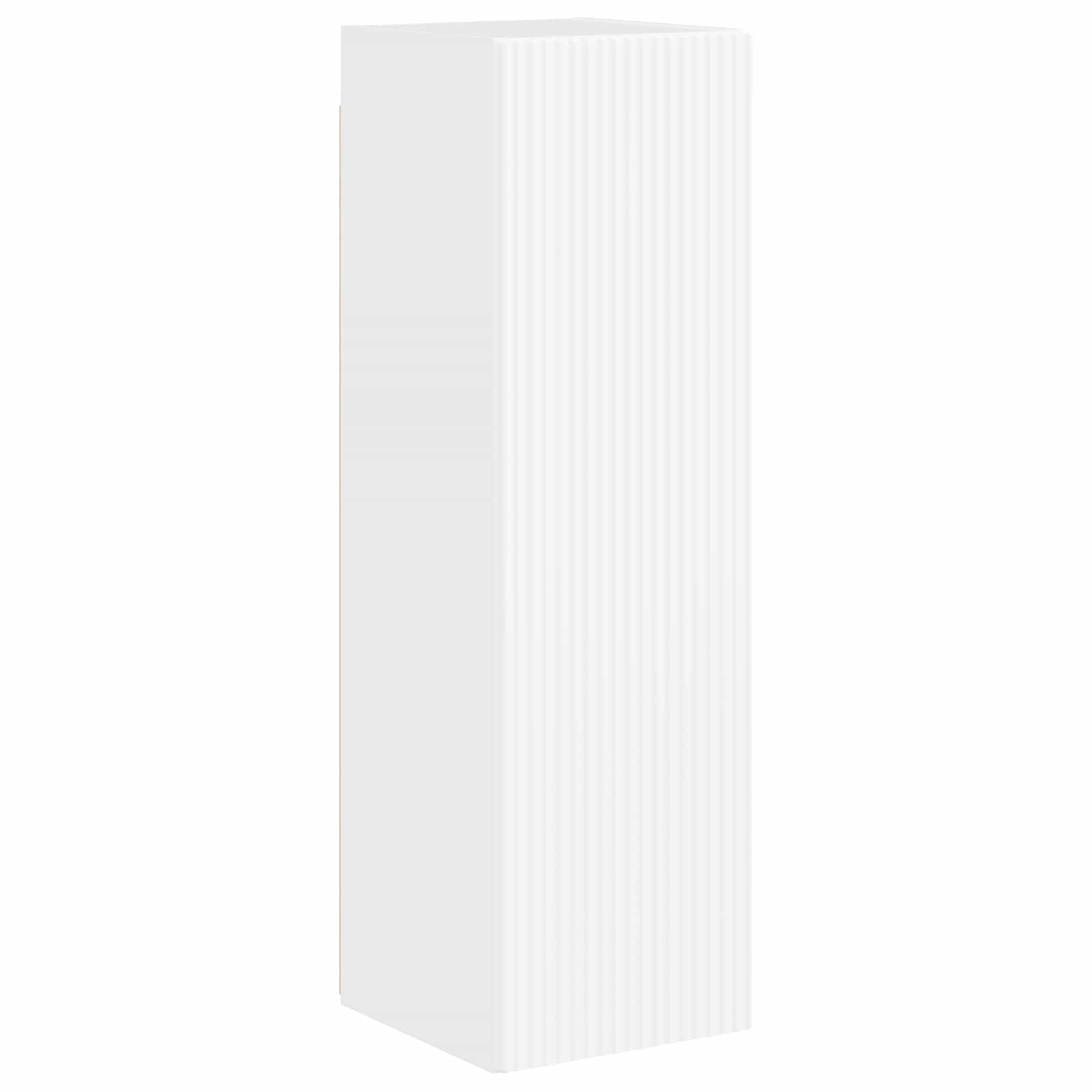 Tv-Meubelset Wandgemonteerd 4 Pcs Bewerkt Hout Hoogglans wit