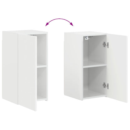 Tv-Meubelset Wandgemonteerd 4 Pcs Bewerkt Hout Hoogglans wit