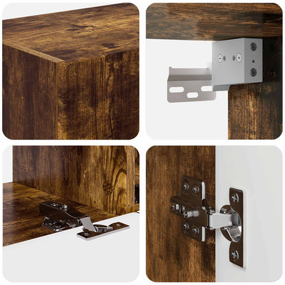 Tv-Meubelset Wandgemonteerd 4 Pcs Bewerkt Hout Gerookt eiken
