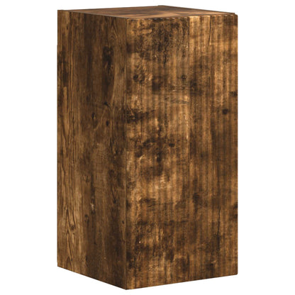 Tv-Meubelset Wandgemonteerd 4 Pcs Bewerkt Hout Gerookt eiken
