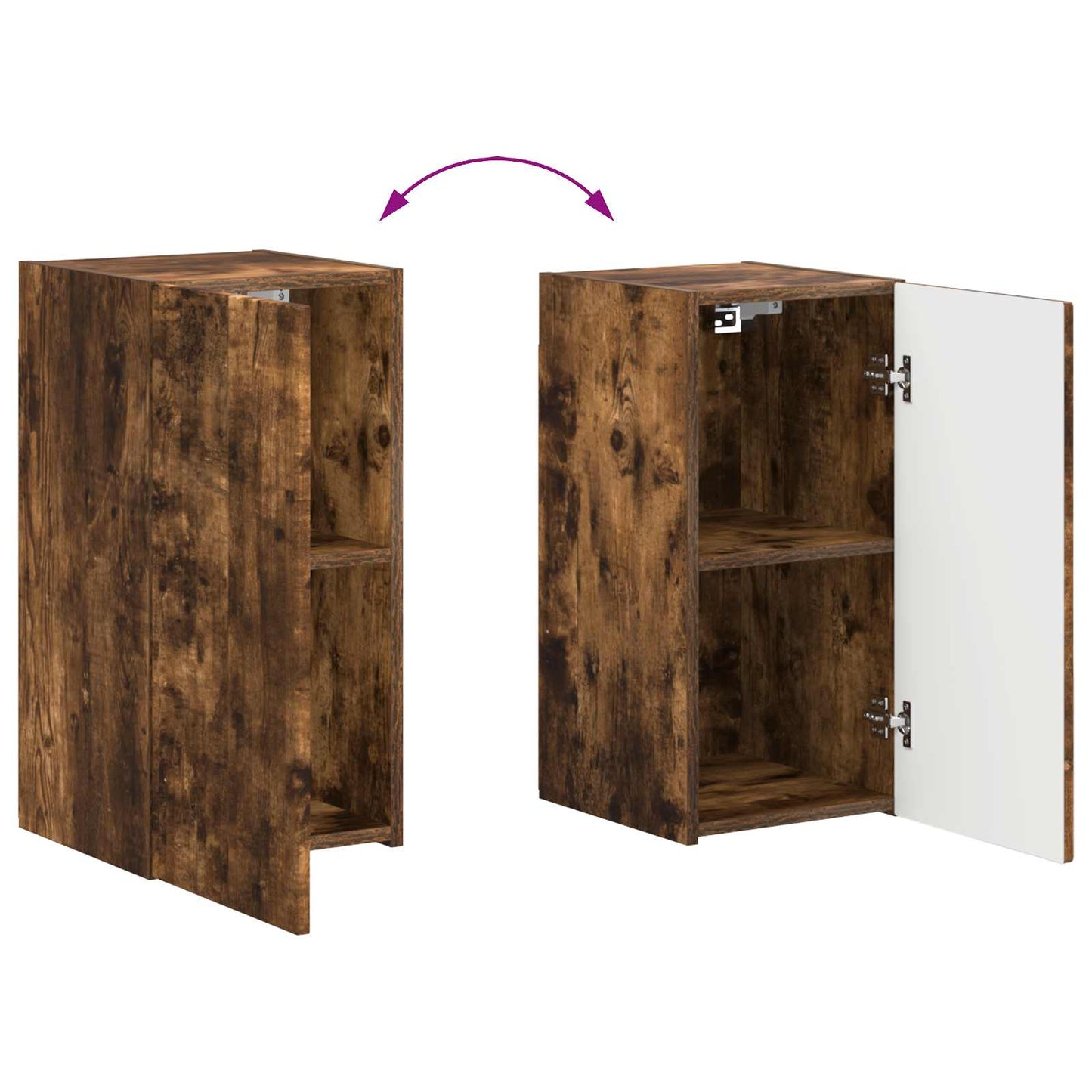 Tv-Meubelset Wandgemonteerd 4 Pcs Bewerkt Hout Gerookt eiken