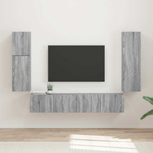 Tv-Meubelset Wandgemonteerd 4 Pcs Bewerkt Hout Grijs sonoma