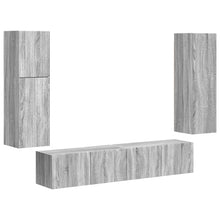Tv-Meubelset Wandgemonteerd 4 Pcs Bewerkt Hout Grijs sonoma