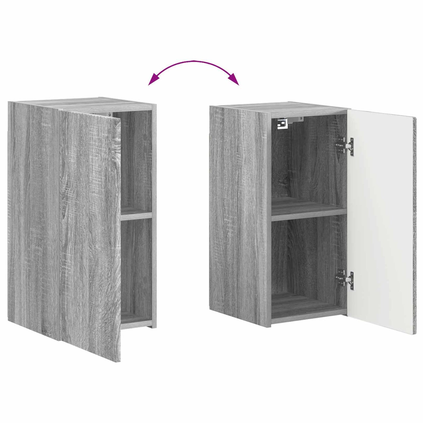 Tv-Meubelset Wandgemonteerd 4 Pcs Bewerkt Hout Grijs sonoma