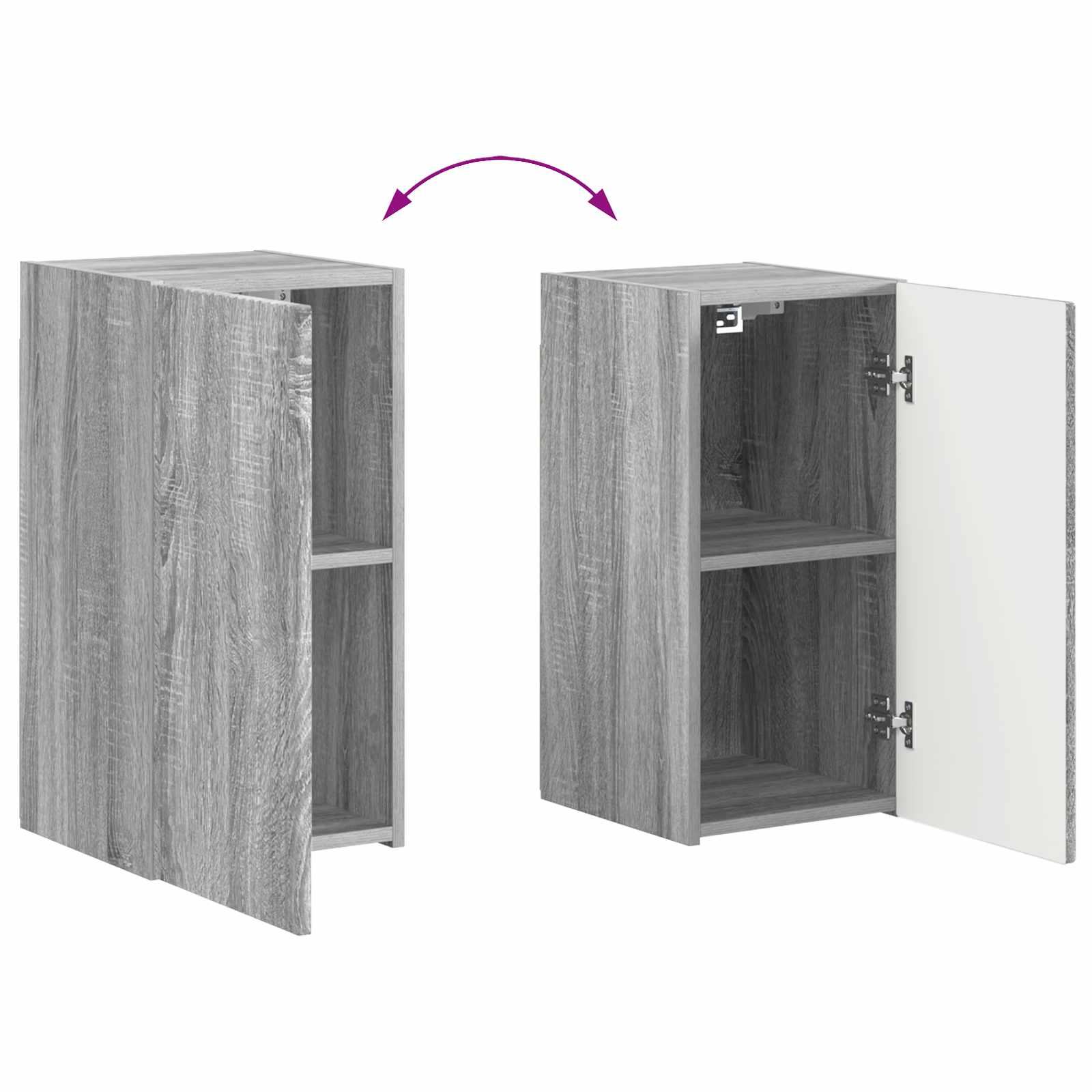 Tv-Meubelset Wandgemonteerd 4 Pcs Bewerkt Hout Grijs sonoma