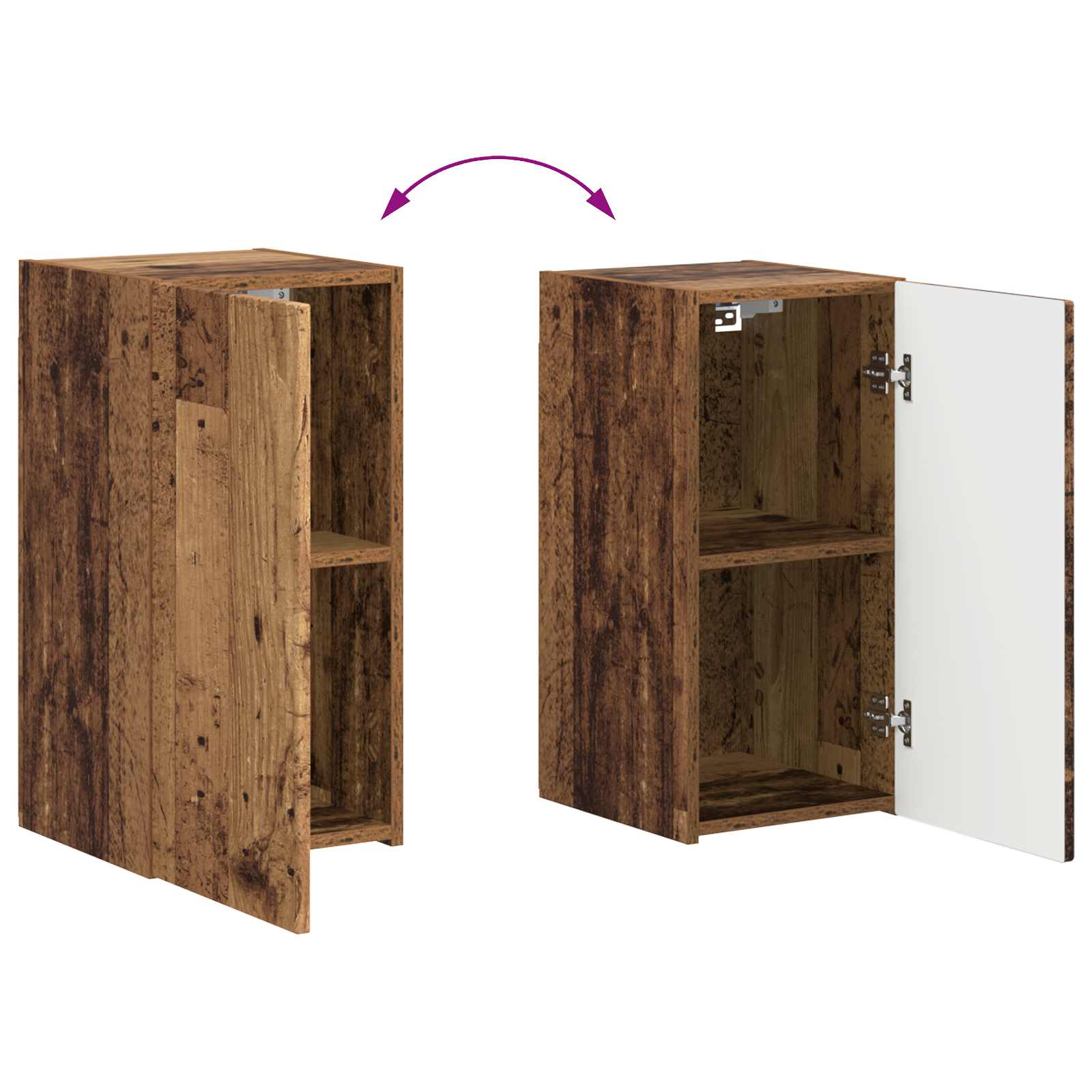 Tv-Meubelset Wandgemonteerd 4 Pcs Oudhout Bewerkt Hout Oud hout