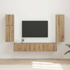Tv-meubelset wandgemonteerd 4 delen artisan eiken