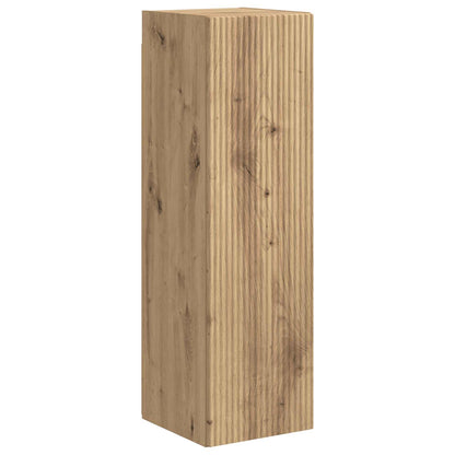 Tv-Meubelset Wandgemonteerd 4 Pcs Artisan Eiken Bewerkt Hout artisanaal eikenkleurig