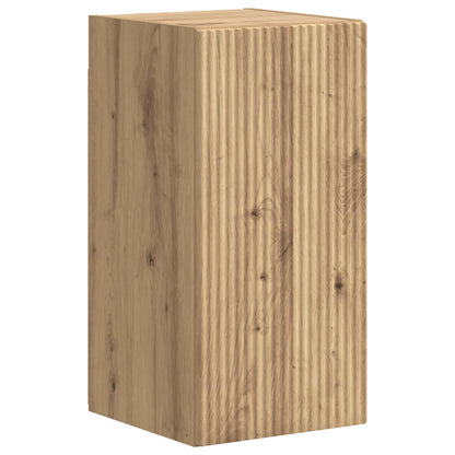 Tv-Meubelset Wandgemonteerd 4 Pcs Artisan Eiken Bewerkt Hout artisanaal eikenkleurig