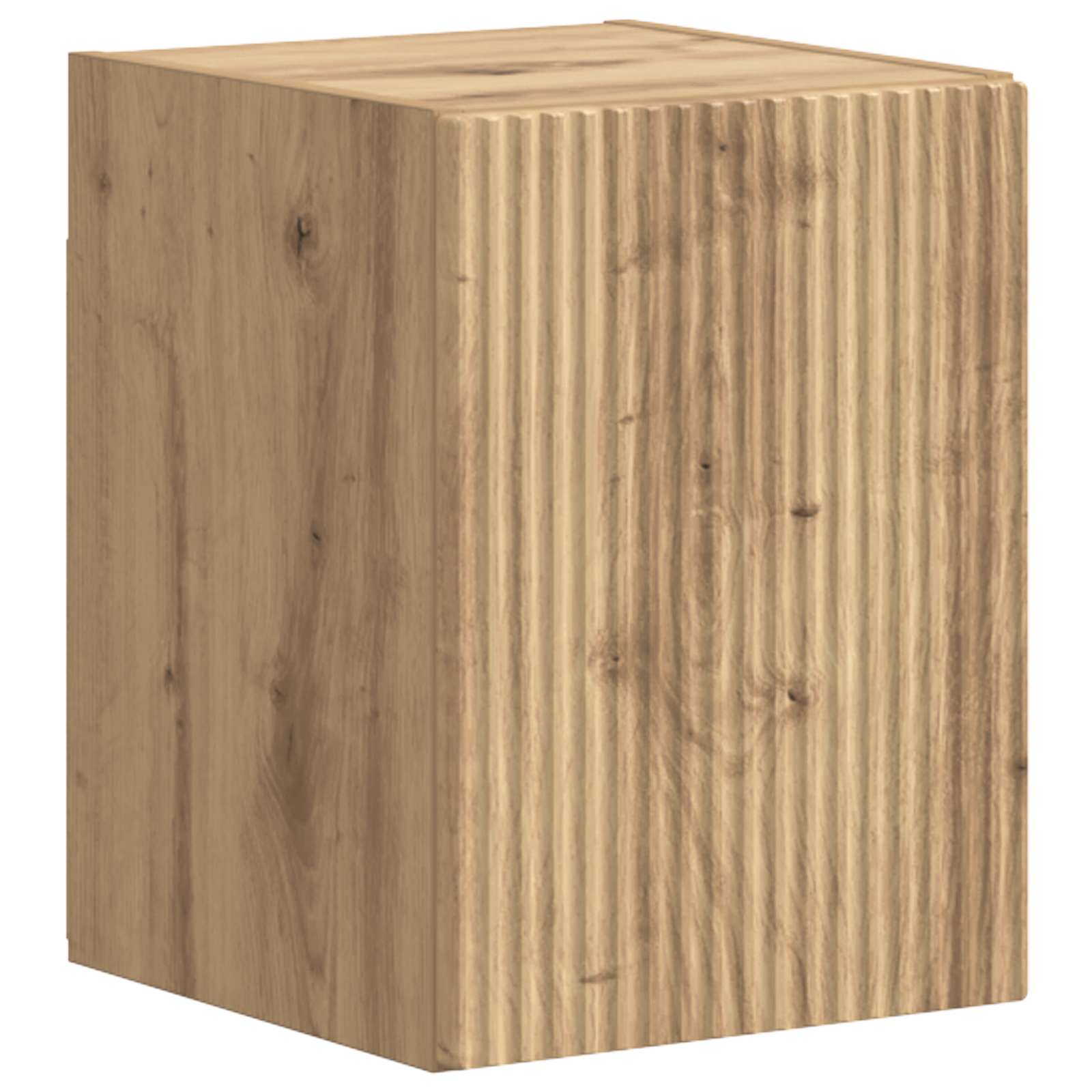 Tv-Meubelset Wandgemonteerd 4 Pcs Artisan Eiken Bewerkt Hout artisanaal eikenkleurig