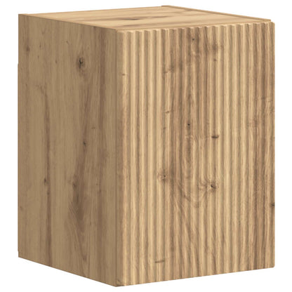 Tv-Meubelset Wandgemonteerd 4 Pcs Artisan Eiken Bewerkt Hout artisanaal eikenkleurig