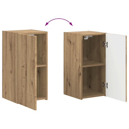 Tv-Meubelset Wandgemonteerd 4 Pcs Artisan Eiken Bewerkt Hout artisanaal eikenkleurig