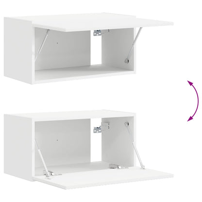 Tv-Meubelset Wandgemonteerd 4 Pcs Bewerkt Hout Wit