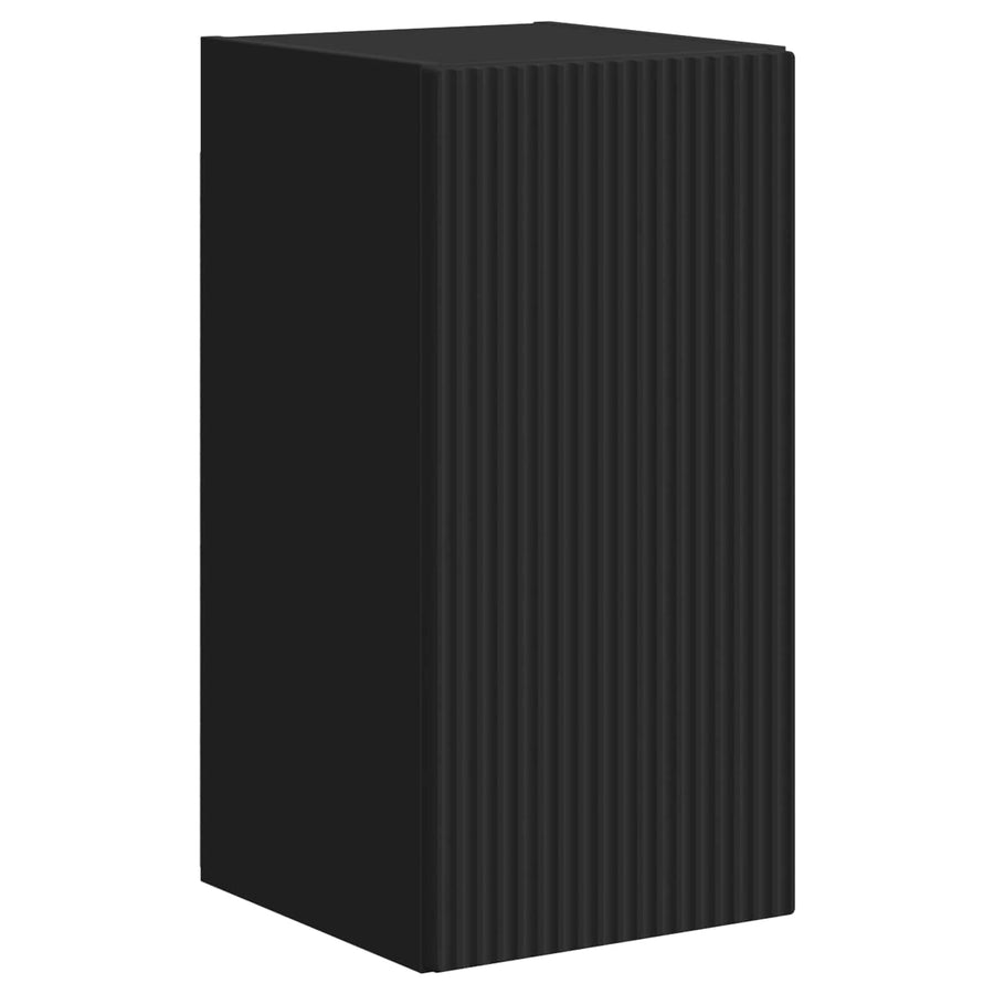 Tv-Meubelset Wandgemonteerd 4 Pcs Bewerkt Hout Zwart