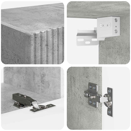 Tv-Meubelset Wandgemonteerd 4 Pcs Beton Grijs Bewerkt Hout Betongrijs